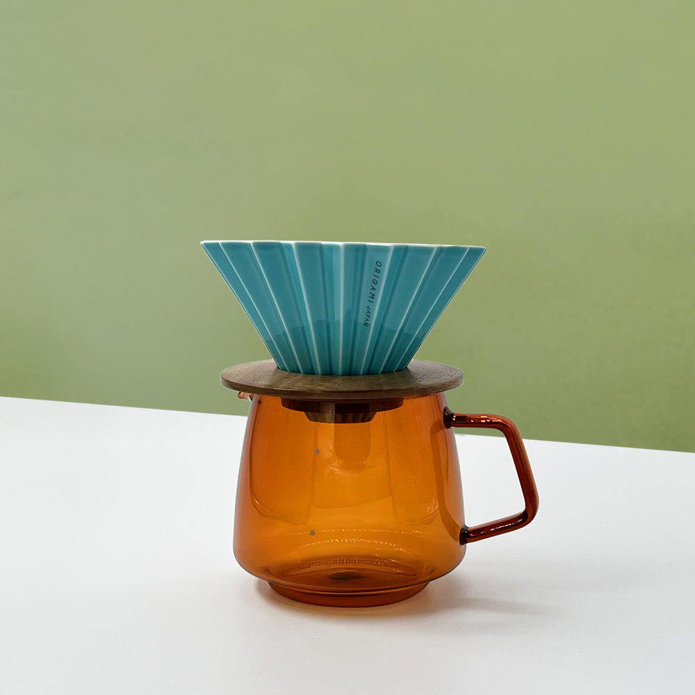 ensemble pour méthode douce café de spécialité : dripper origami et carafe kinto